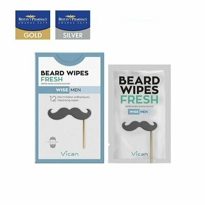 Vican Wise Men - Beard Wipes Fresh (12 Τεμ.)
