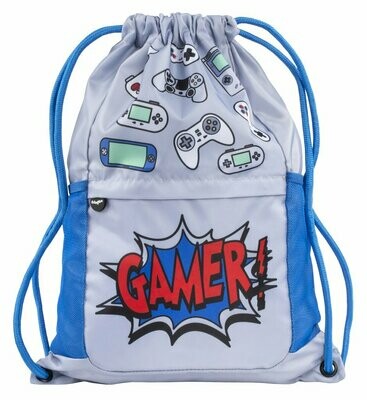 Mesh Pocket Drawstring Bag - Gamer Grey Mesh Pocket Drawstring Bag - Gamer Grey