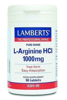 Lamberts L-Arginine HCI 1000mg 90tabs