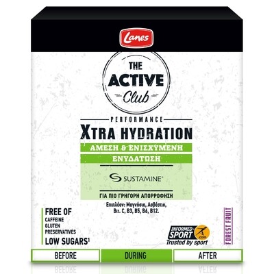 Lanes The Active Club Xtra Hydration 2x σωληνάριο με 10 αναβράζουσες ταμπλέτες Lanes The Active Club Xtra Hydration 2x σωληνάριο με 10 αναβράζουσες ταμπλέτες