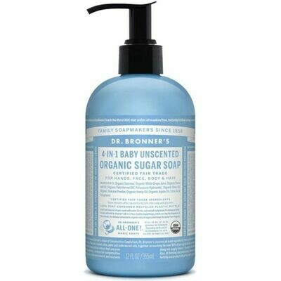 Dr Bronners - Baby Unscented Organic Sugar Soap 355ml