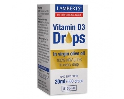 Lamberts Vitamin D3 Drops in Virgin Olive Oil 20ml
