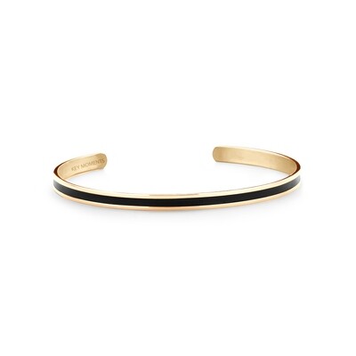 Key Moments Stainless Steel Open Bangle 4MM Black