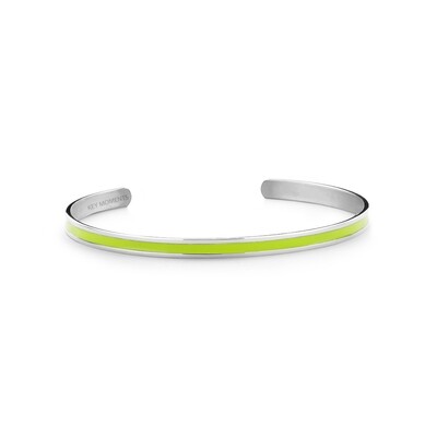 Key Moments Stainless Steel Open Bangle 4MM Green