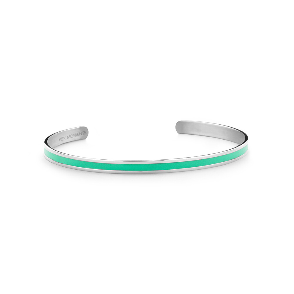 Key Moments Stainless Steel Open Bangle 4MM Mint