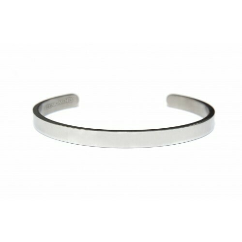 Key Moments Stainless Steel Open Bangle Men 6MM Strength Comes From Within Matt