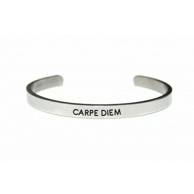 Key Moments Stainless Steel Open Bangle Men 6MM Carpe Diem Matt Key Moments Stainless Steel Open Bangle Men 6MM Carpe Diem Matt