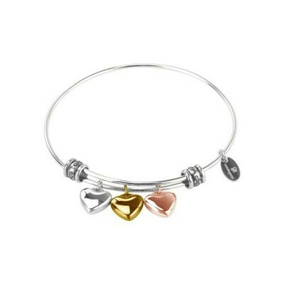 Natalie Gersa Steel Bracelet Hearts Three Tone Natalie Gersa Steel Bracelet Hearts Three Tone