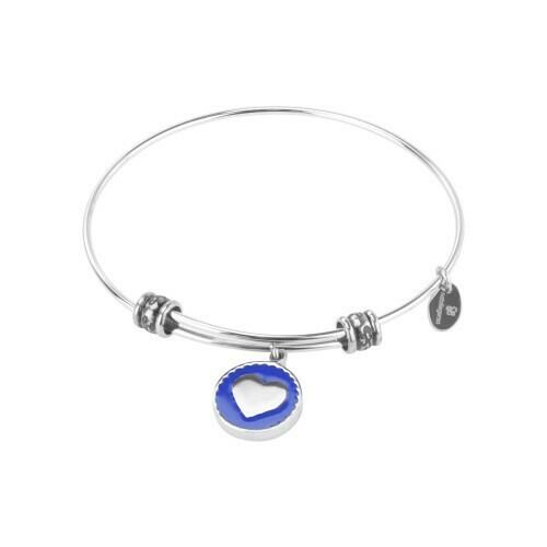 Natali Gersa Steel Bracelet With Heart Enamel Blue