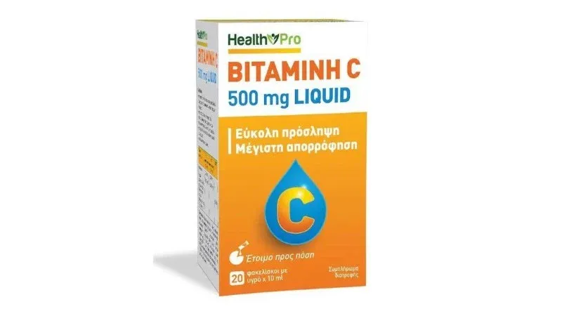 Health Pro Vitamin C 500mg Liquid, 20sachets