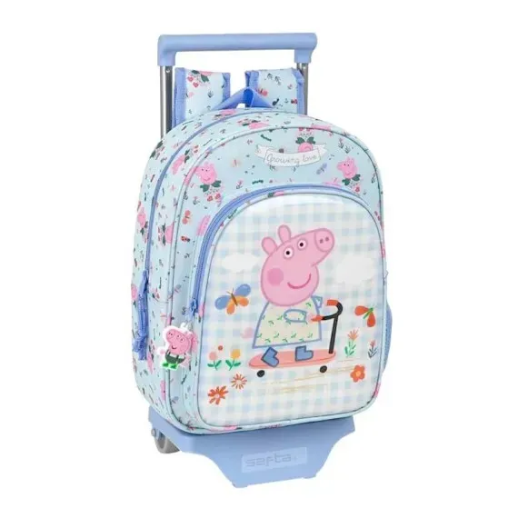 Σακίδιο Πλάτης Προσχολικής Ηλικίας 34cm με Αυτοκίνητο PEPPA PIG Urban Farmer Μπλε