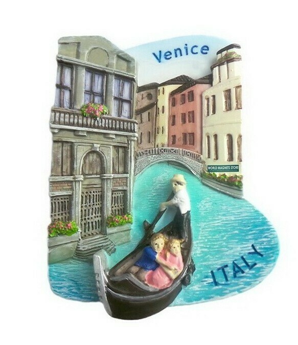 Venice Gondolas Italy, Souvenir 3D Resin Fridge Magnet