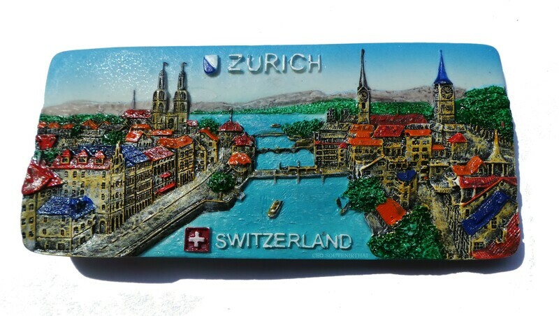 Swiss Zurich Switzerland Souvenir Resin 3D Fridge Magnet
