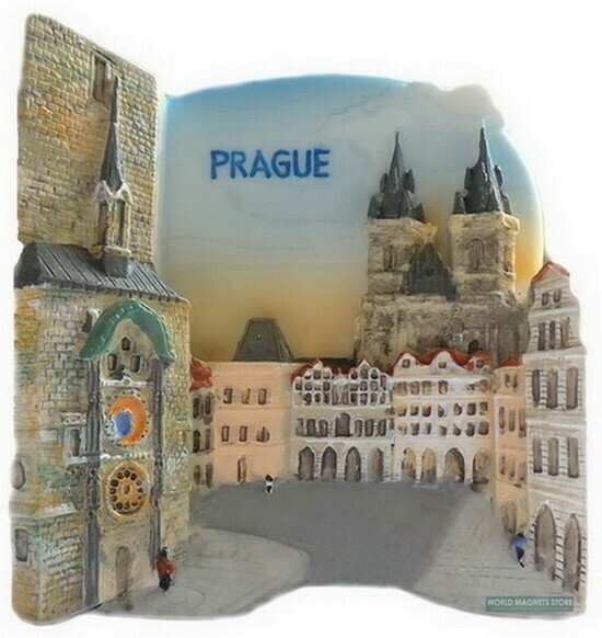 Old Town Hall, Astronomical Clock, PRAGUE, Resin 3D Fridge Magnet