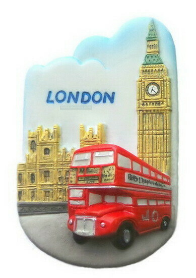 Red Bus Big Ben London, Resin 3D fridge Magnet Hand Made Craft