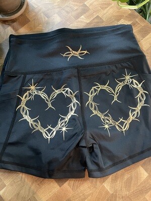 Barbed Wire Booty Shorts - Gold