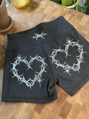 Barbed Wire Booty Shorts - Silver