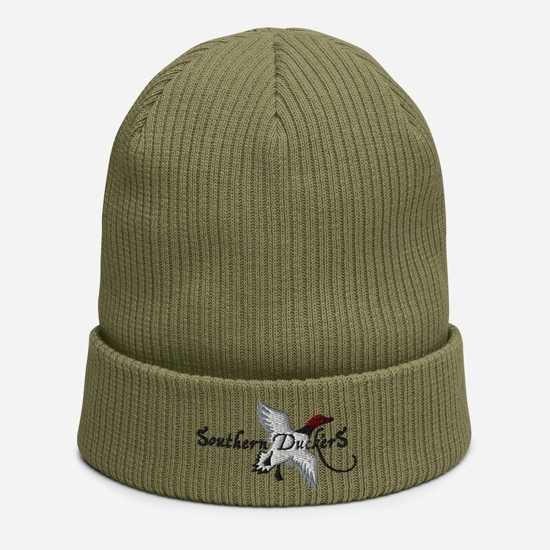 Embroidered Ribbed Beanie