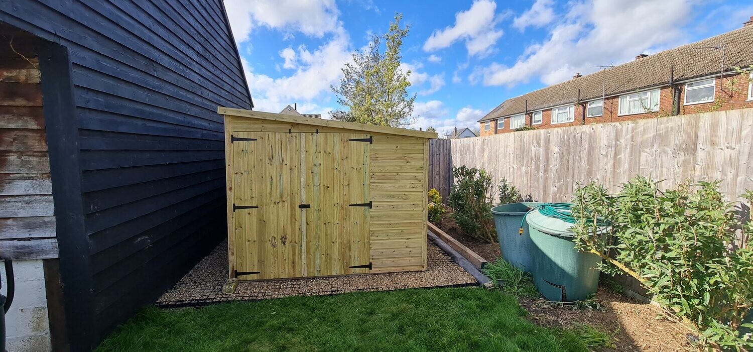 Pent Shed with Double Door in Side Panel