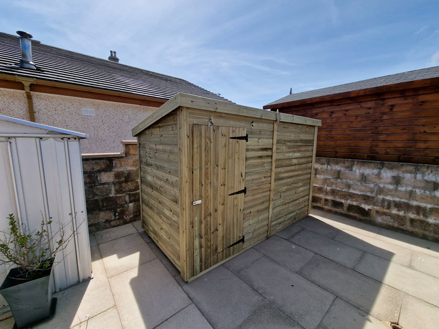 8x7 Pent Shed With Single Door