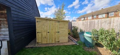 Pent Shed with Double Door in Side Panel