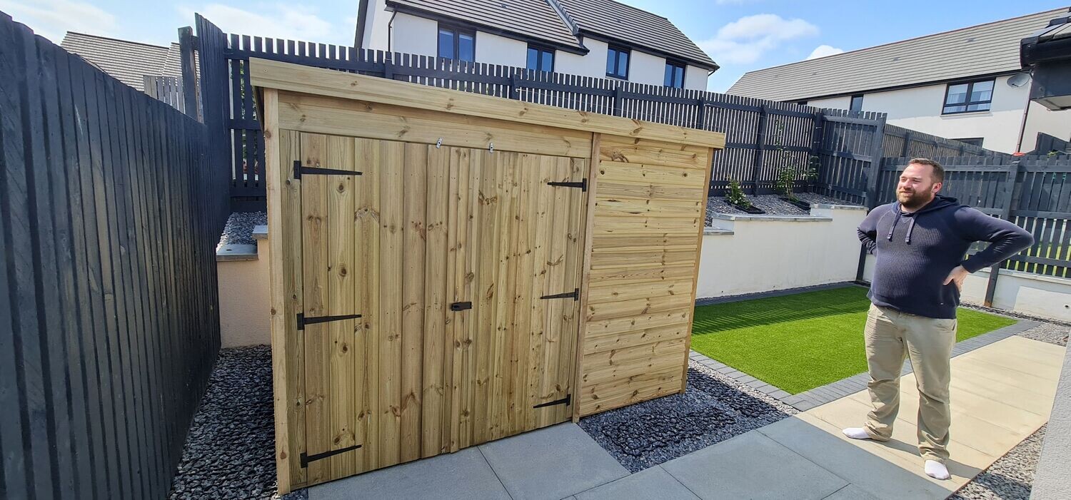 Pent Shed with Double Door