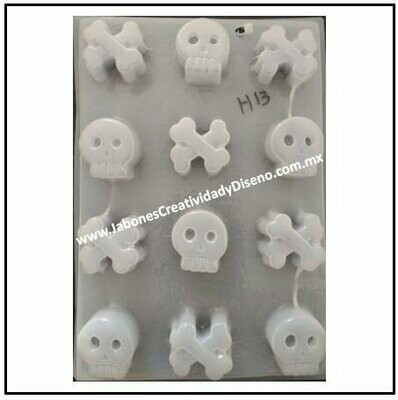 Moldes Calavera huesos Halloween 2