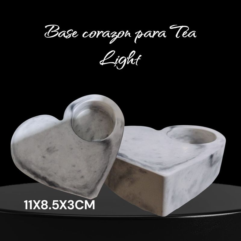 Base de Corazón para tea light. De concreto