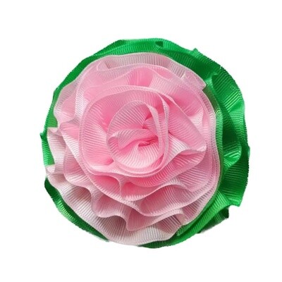 Brooch-Flower Pink & Green