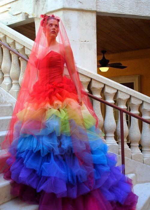 Rainbow Wedding Bride's Dress