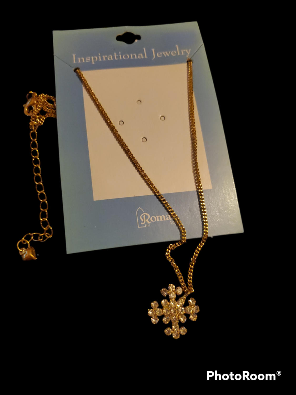 Roman inspirational diamond cross necklace