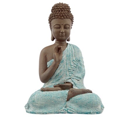 Decorative Turquoise & Brown Buddha Figurine - Meditation BUD346