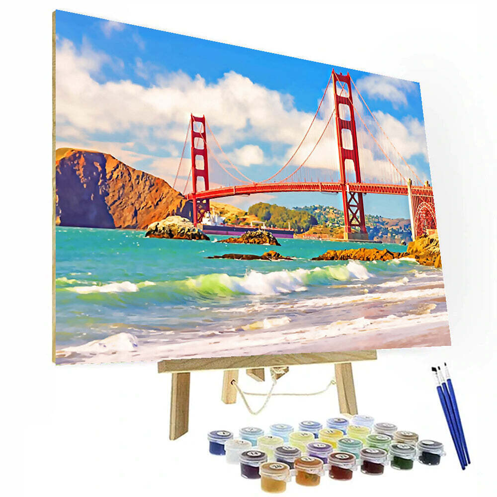 Golden Gate Bridge San Francisco California Paint By Number Painting Set