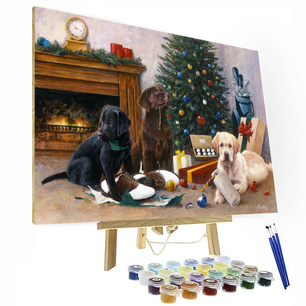 Christmas Morning Golf Paint By Number Painting Set