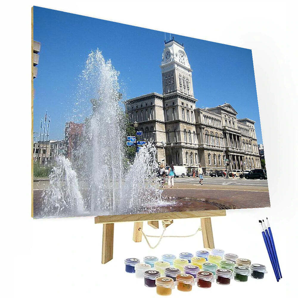 Louisville City Hall Jefferson County Kentucky Paint By Number Painting Set