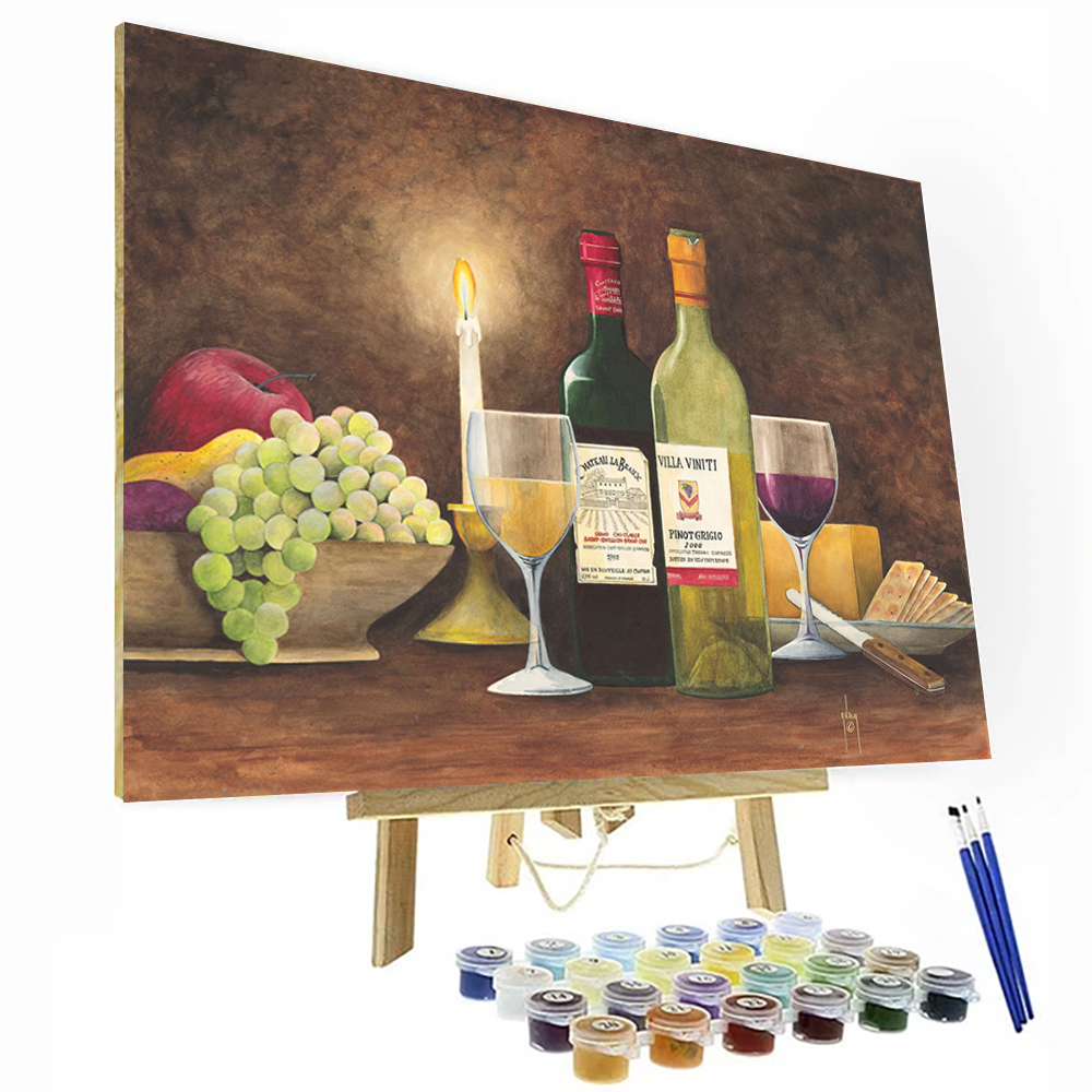Wine And Candlelight Paint By Number Painting Set