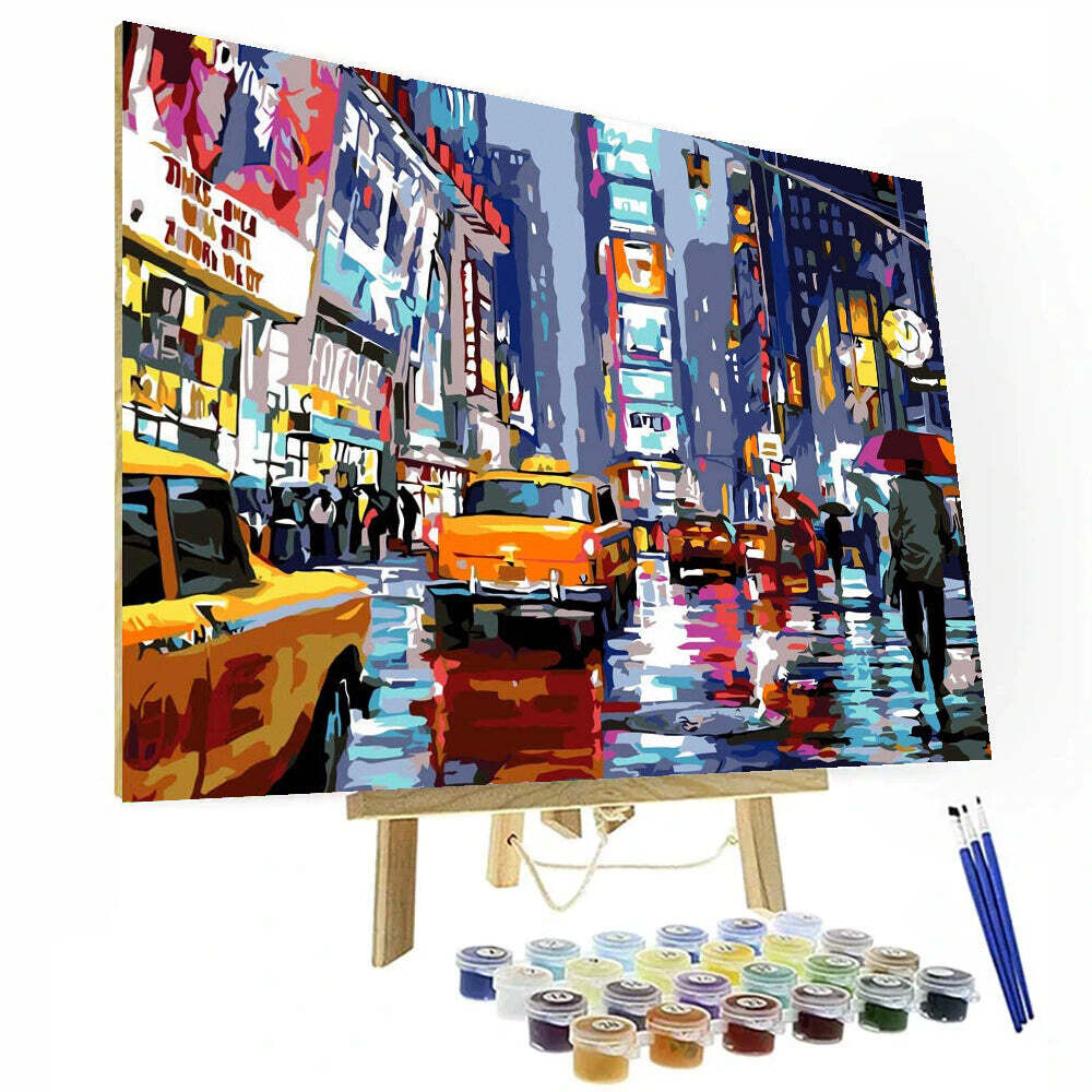 New York Taxi Paint By Number Painting Set