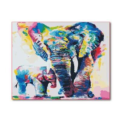 Elephant and Calf Paint By Number Painting Set