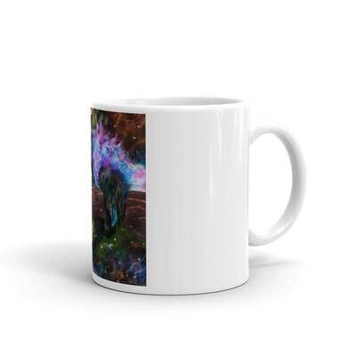 Galactic Panda White glossy mug