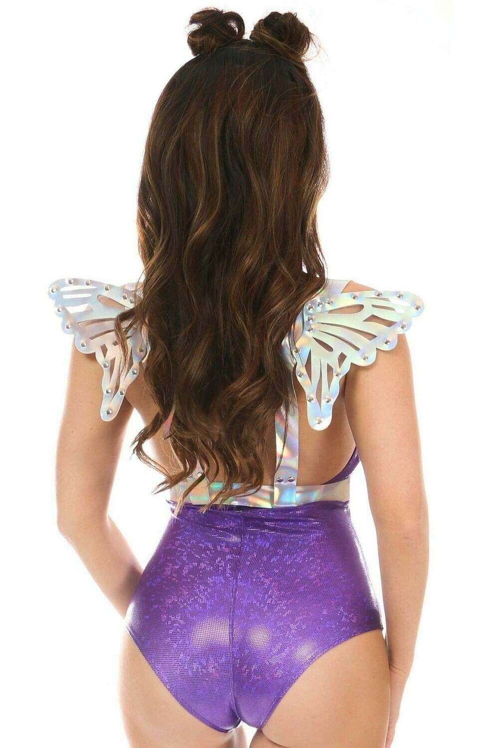 Silver Holo Body Harness w/Wings - Small