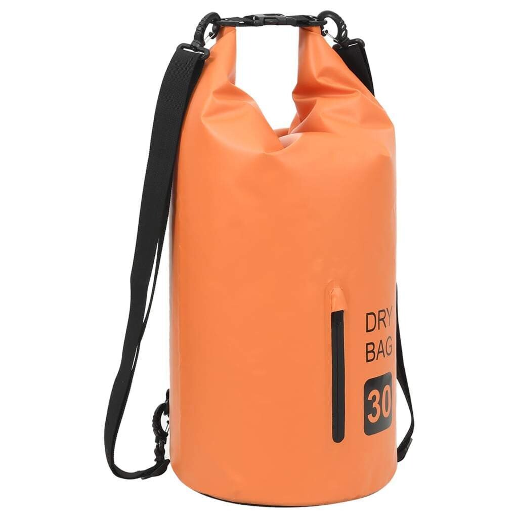 vidaXL Dry Bag with Zipper Orange 7.9 gal PVC