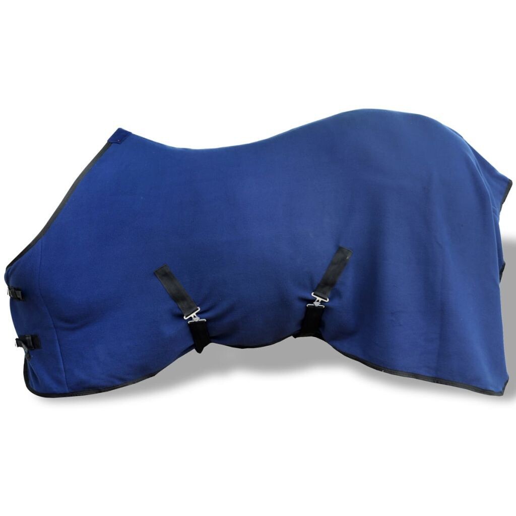 vidaXL Horse Fleece Rug with Surcingles Blue Blanket Sheet Liner Multi Sizes