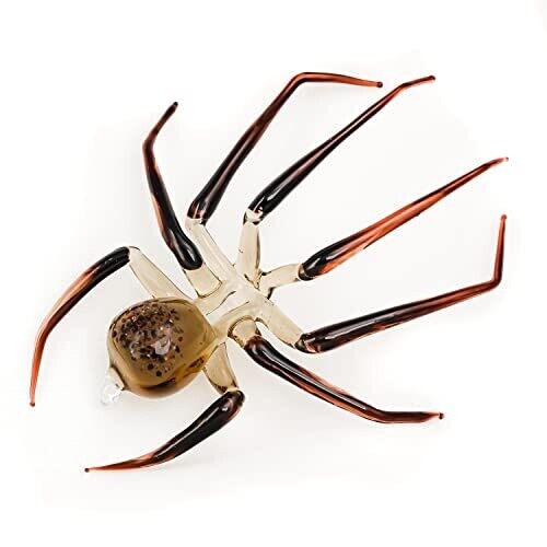 Glass Spider Figurine - Handmade Hand Blown Art Glass Insects Animal 4.5"