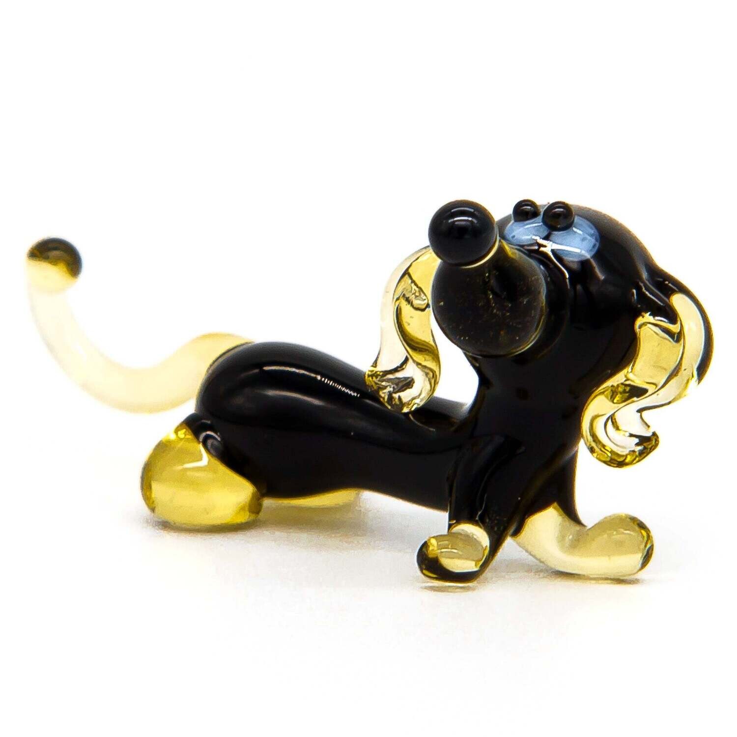 Tiny 1 1/4" Glass Dachshund Dog  Pet Animal Miniature Figurine
