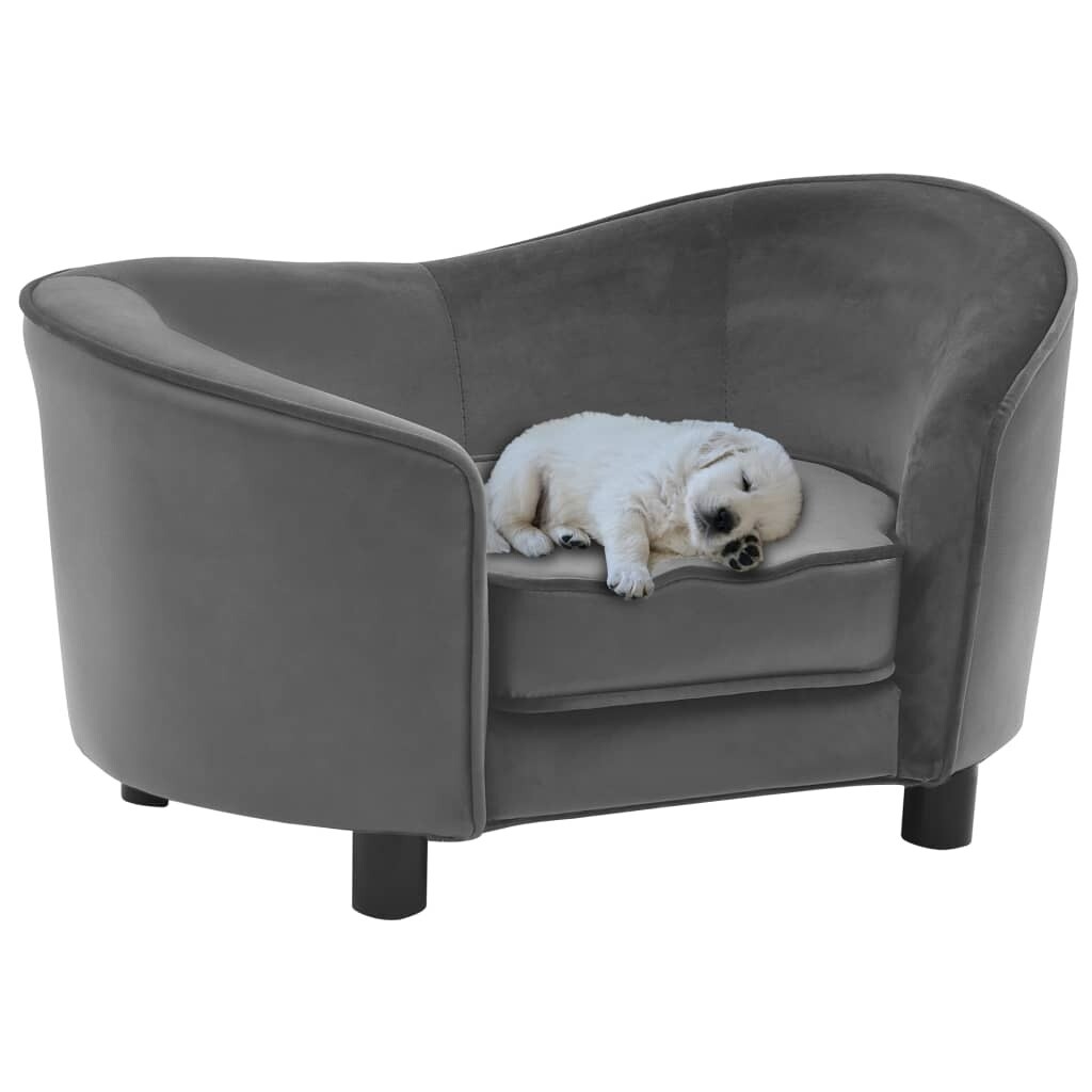 vidaXL Dog Sofa Plush and Faux Leather Pet Cough Animal Supply Multi Colors