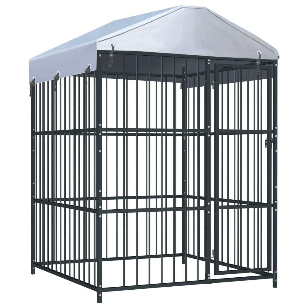 vidaXL Outdoor Dog Kennel with Roof 59.1"x59.1"x82.7"