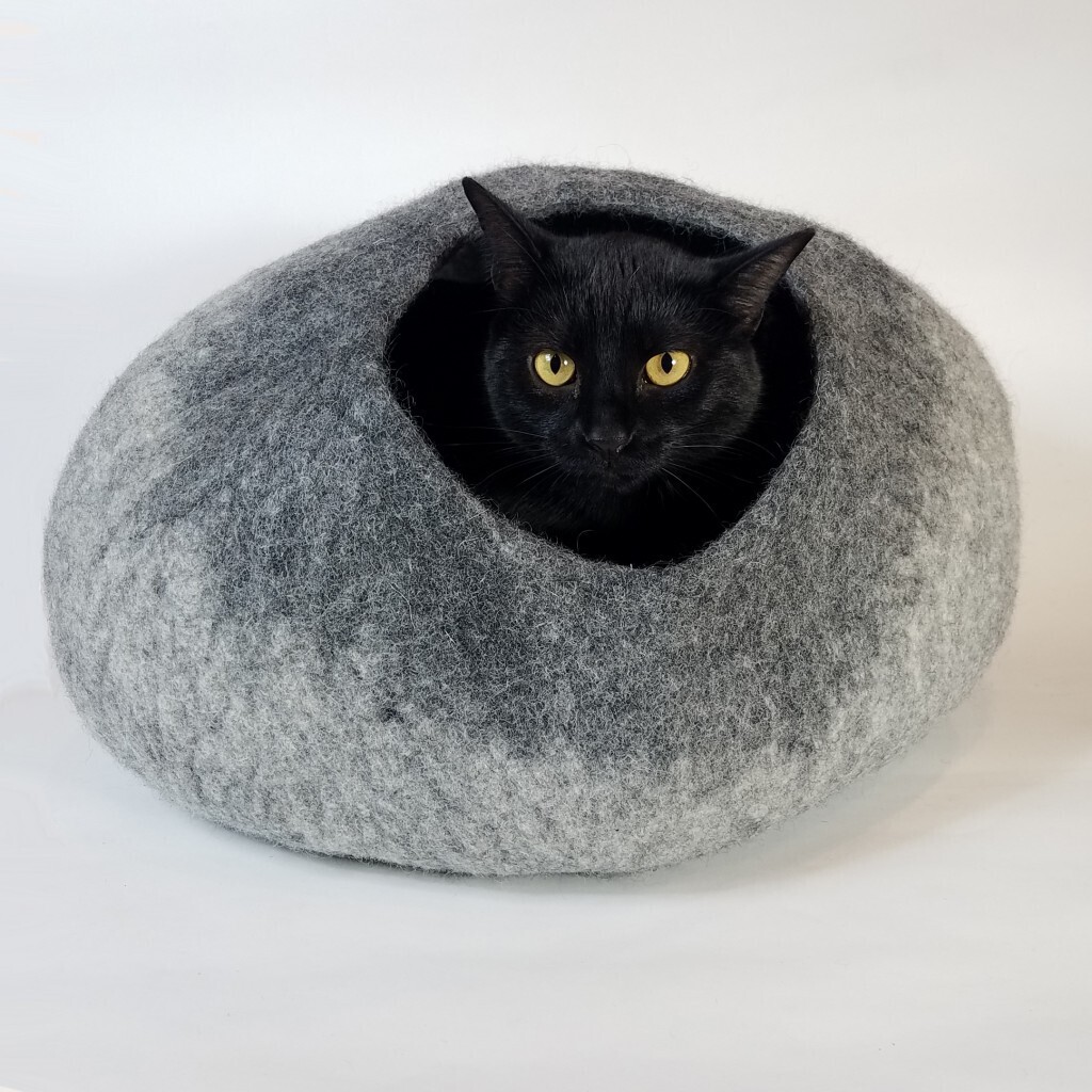 Shades of Gray Cat Cave Bed