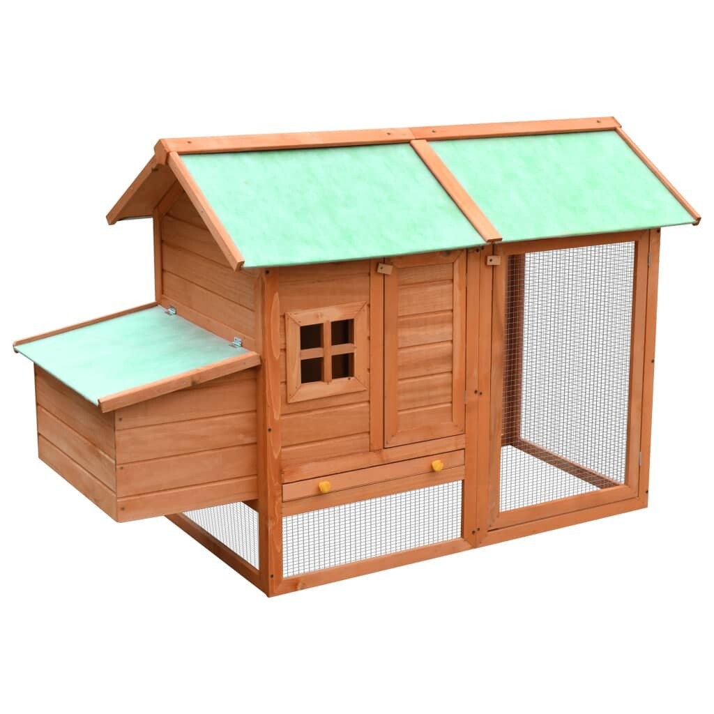 vidaXL Solid Pine & Fir Wood Chicken Cage Wooden Cage Hen House Multi Colors