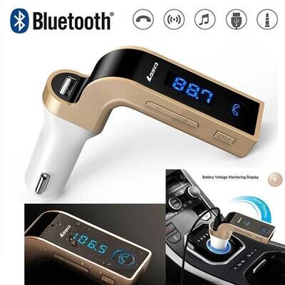 Car G7 LCD Bluetooth Car Charger FM Kit MP3 Transmitter USB and TF Card Slot with in Built Mic Hands-Free Calling for All SmartPhone  Devices (Multi)