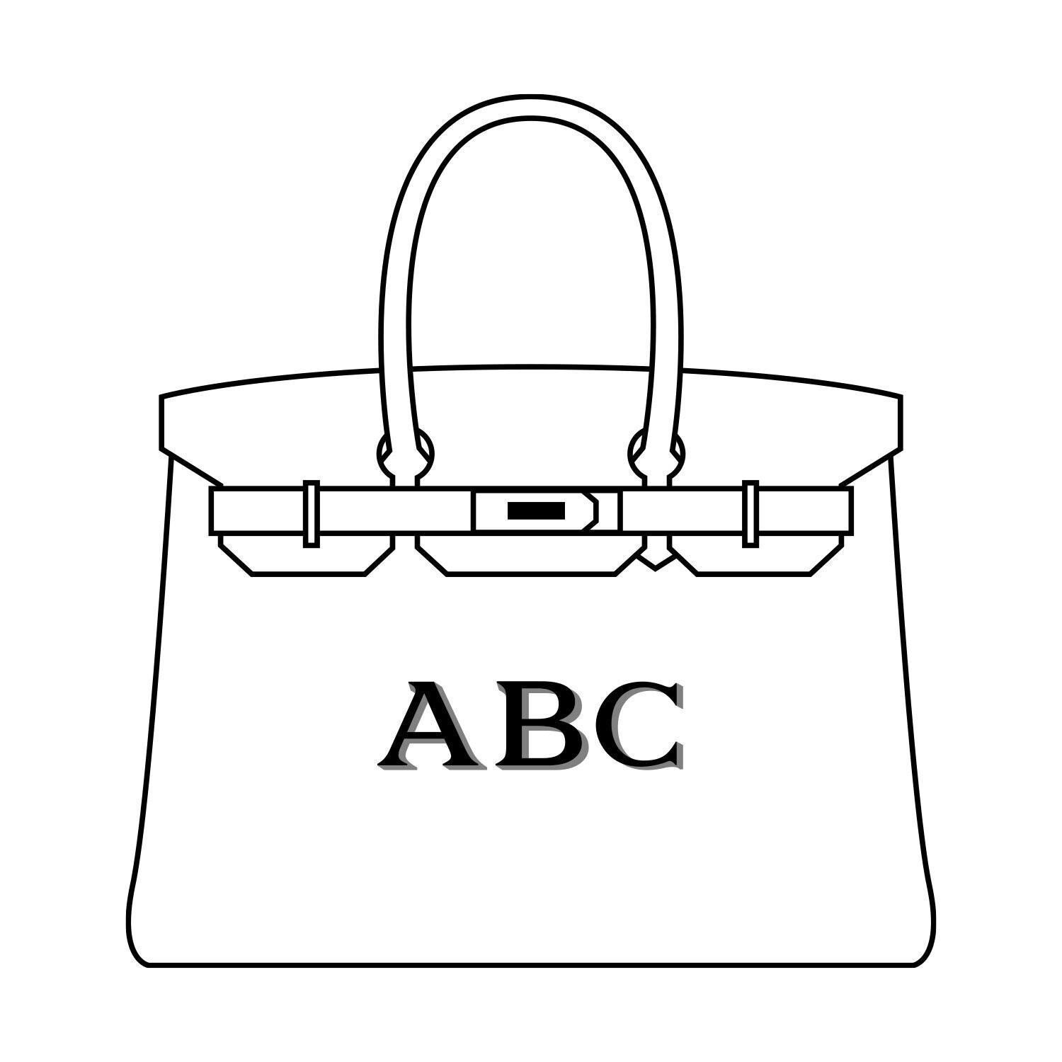 Clutch/Handbag Sized Hand Painted Monogram